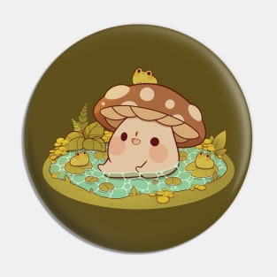 Cute mushroom in froggie pond Pin