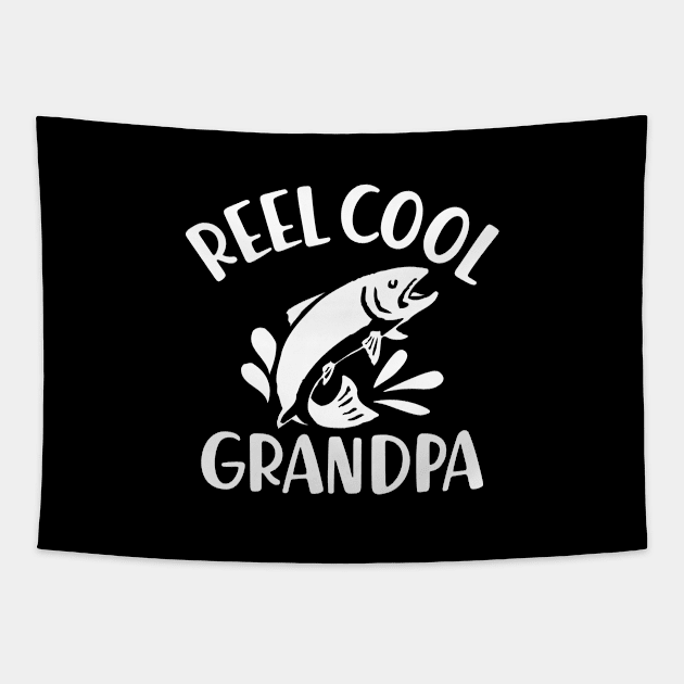 Fishing Grandpa - Reel cool grandpa Tapestry by KC Happy Shop