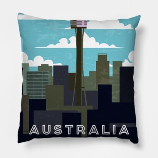 Sydney, Australia. Retro travel poster Pillow