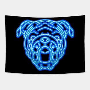 Neon Bulldog Tapestry