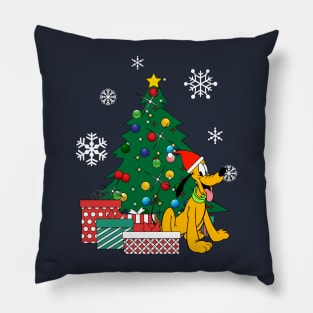 Pluto Around The Christmas Tree Pillow