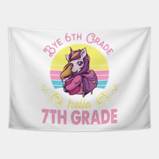 Unicorn Teacher Senior Student Bye 6th Grade Hello 7th Grade First Day Of School Tapestry