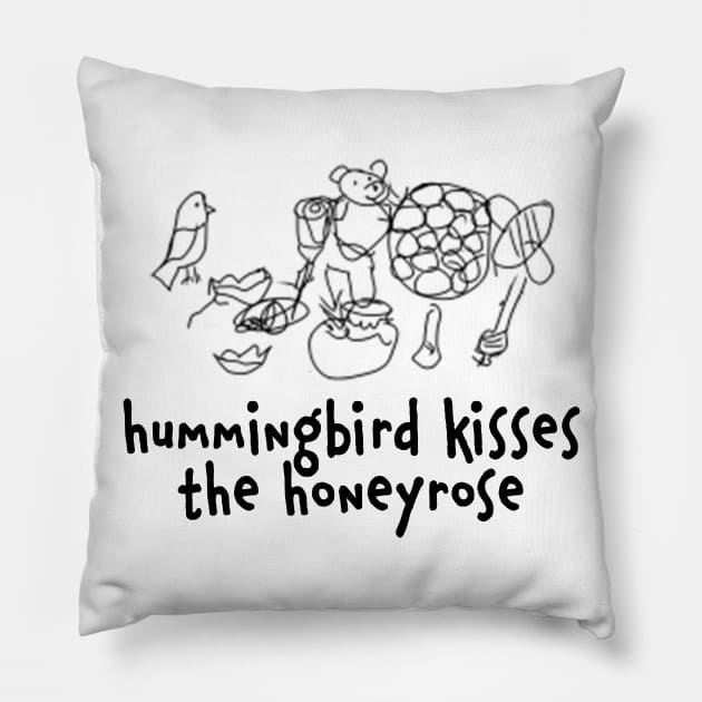 hummingbird kisses the honeyrose Pillow by tWoTcast