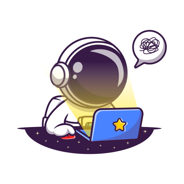 Cute Astronaut Working On Laptop by Catalyst Labs