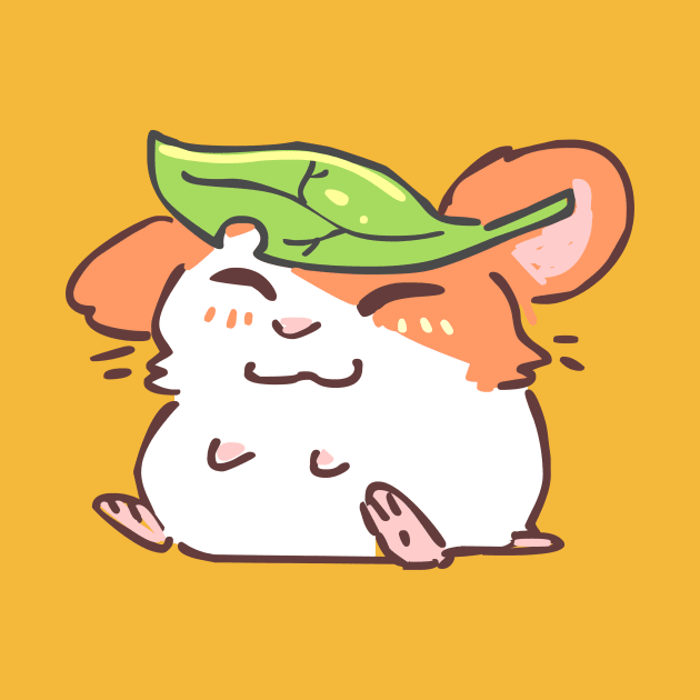Hamster with a Leaf by sky665