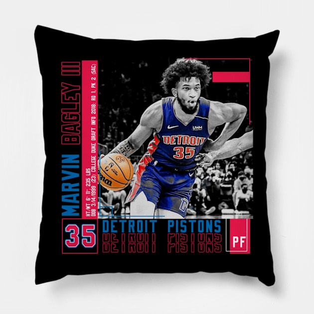 Marvin Bagley Paper Poster Pillow by art.Hamdan