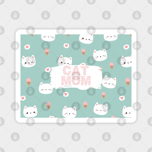 Cute cat mama design Magnet by jennydesigns