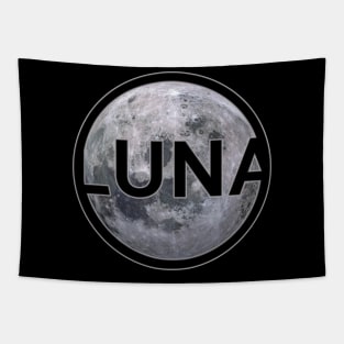 Moon with Luna lettering gift space idea Tapestry