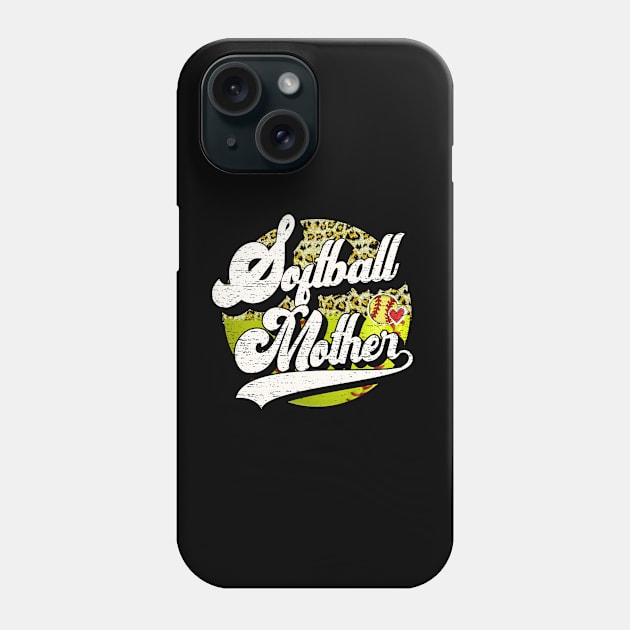 Softball Mother Vintage Leopard Softball Family Matching Phone Case by Wonder man 