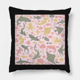 Fish in the pink sea Pillow