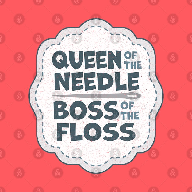 Queen of the Needle Boss of the Floss Blue by Cherry Hill Stitchery