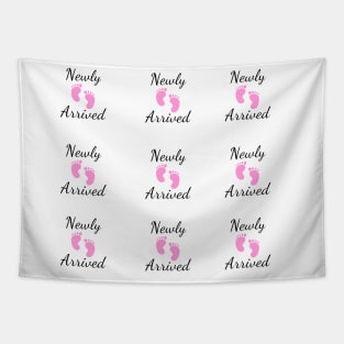 Newly Arrived - Pink New Baby Girl Shower Favor Pack Tapestry