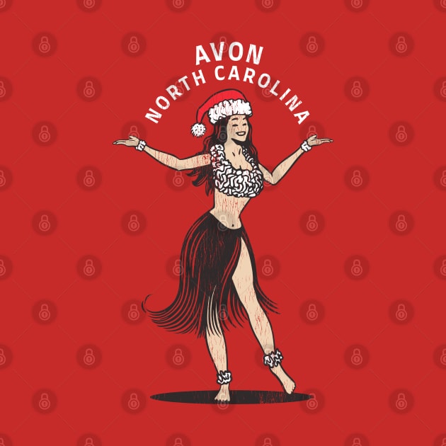 Avon, NC Christmas Vacationing Holiday Hula Girl by Contentarama