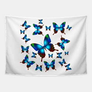 Morpho Butterfly Wings in Royal Aqua Blue Tapestry