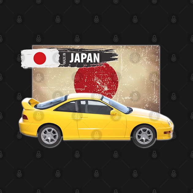 Yellow Acura Integra 1999 07 by Stickers Cars