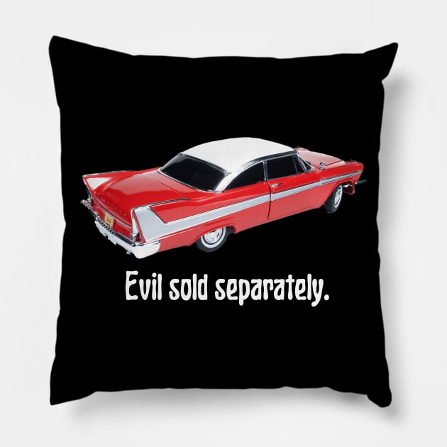 Christine Horror Movie 1958 Plymouth Fury Classic Car Pillow by Digital GraphX