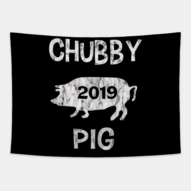 Chubby Chinese New Year Of The Pig 2019 Tapestry by familycuteycom