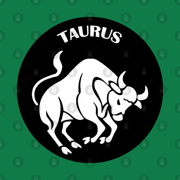 Taurus Astrology Zodiac Sign - Taurus Bull Astrology Birthday Gifts - Black and White by CDC Gold Designs