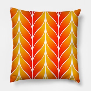 Orange Yellow Leaf Pattern Pillow