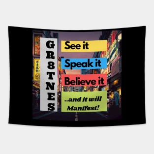 Manifest this  greatness shirt! Tapestry