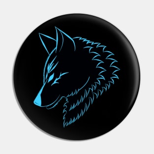 Blue wolf Pin