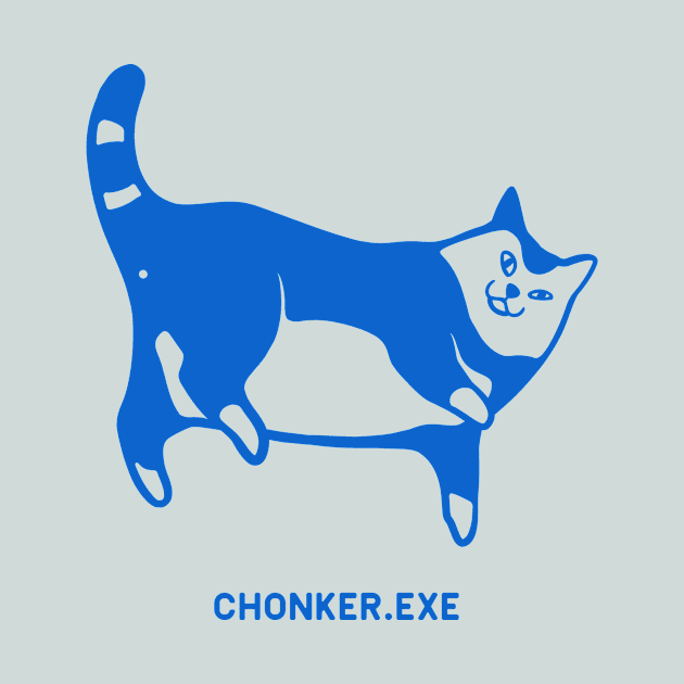 Cat exe has stopped working. Cute chonker laying on the floor in blue ink by croquis design