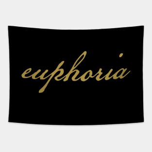 Euphoria Gold Script Typography Tapestry