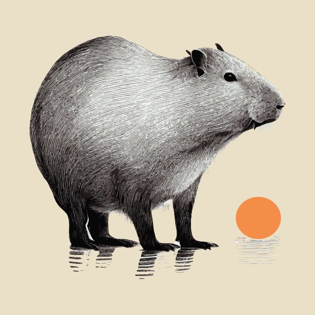 Capybara with an Orange by MashaVed