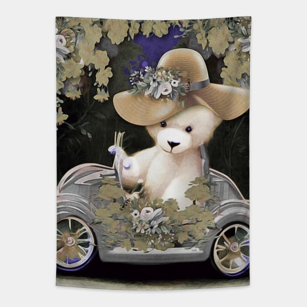 Silver Car, Sunday Drive Tapestry by KC Morcom aka KCM Gems n Bling aka KCM Inspirations