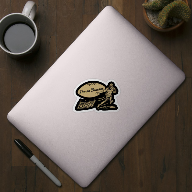 Vintage College Football - Wake Forest Demon Deacons (Gold Demon Deacons Wordmark) - Wake Forest - Sticker