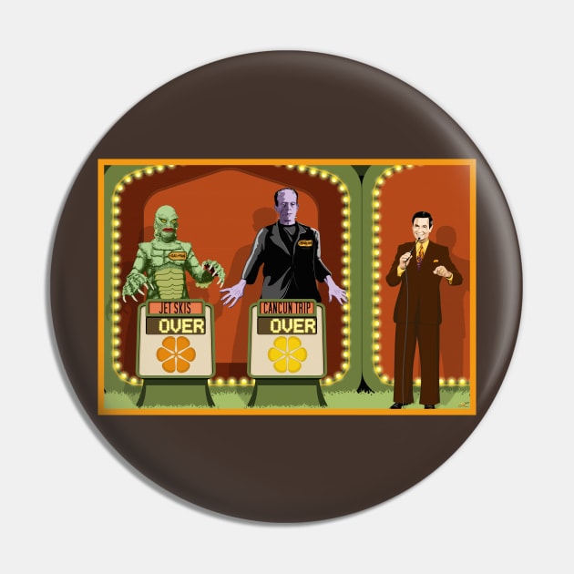 Double Over (Universal Monsters/Price is Right) Pin by PlaidDesign