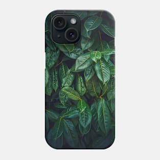 Dark green leaves texture Phone Case