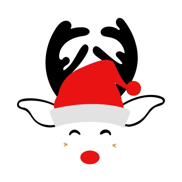 Cute Christmas Reindeer by Coral Graphics