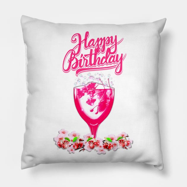 Happy Birthday Pillow by KC Morcom aka KCM Gems n Bling aka KCM Inspirations