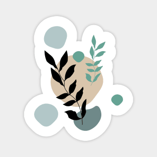 Abstract Modern Leaves Magnet