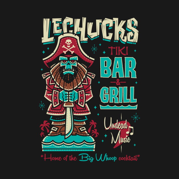 Lechucks Tiki Bar - Monkey Island - Retro Video Game Ghost Pirate by Nemons