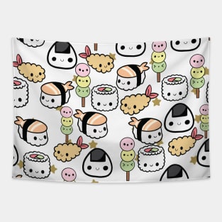 Kawaii Sushi- gold stars Tapestry