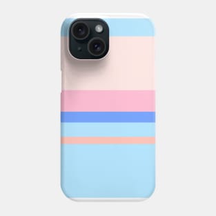 A lovely shape of Powder Blue, Cornflower Blue, Baby Pink, Misty Rose and Pale Rose stripes. Phone Case