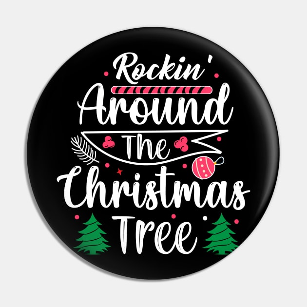 Rockin Around The Christmas Tree Pin by KalmounisArt