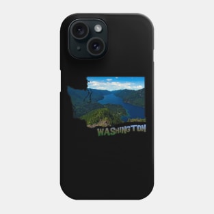 Washington State Outline (Olympic National Park - Lake Crescent) Phone Case