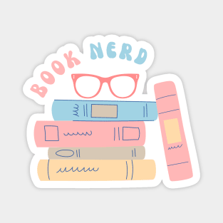 Book Nerd Girl Retro Magnet