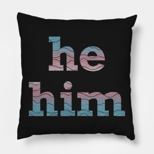 Trans Pride He Him Waves Pillow