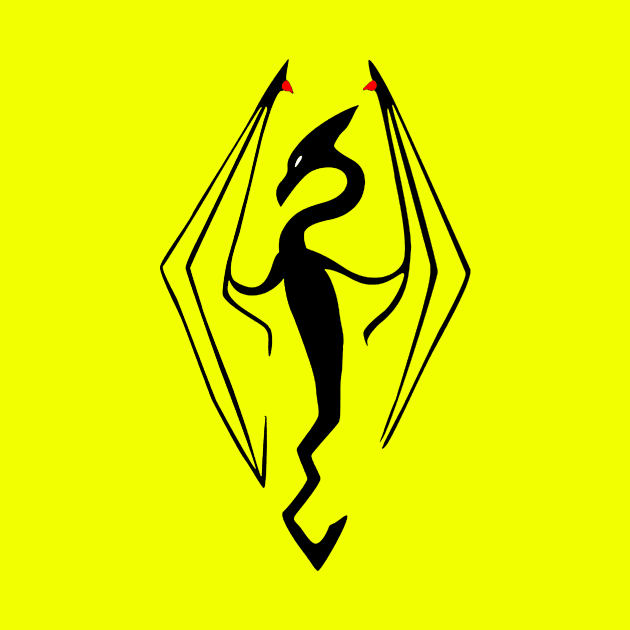 Skyrim Dragon Video Game Logo by kinu