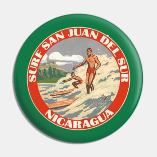 Surf Nicaragua San Juan Del Sur Vintage Travel Pin