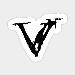 Dark and Gritty letter V from the alphabet Magnet