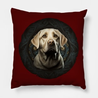 Circular Retro Labrador Owner Golden Black dog Dad Mom Pillow