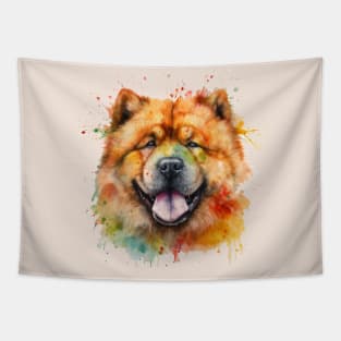 Chow Chow Bright Watercolor Painting Tapestry