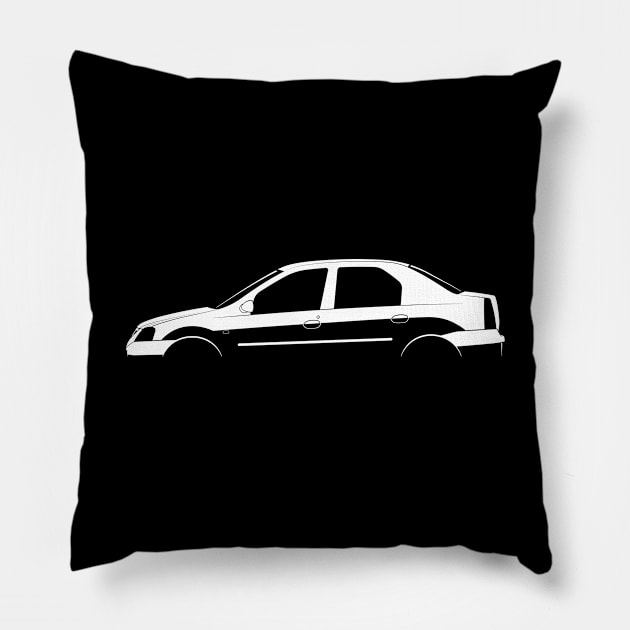 Dacia Logan (2004) Silhouette Pillow by Car-Silhouettes