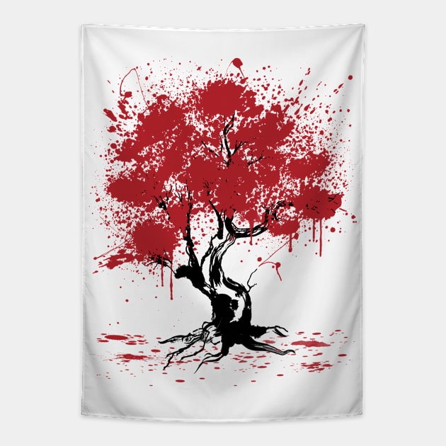 Sakura Tree Painting Tapestry by DrMonekers