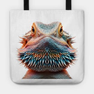 Bearded Dragon Headshot - Head on Multicolor Tote